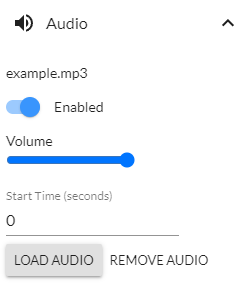 The load audio area with a loaded audio file