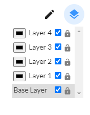 The view mode of the layer menu demonstrating controls available in view mode